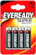 Zinc Batteries Eveready Shd Aa Bp4 Energizer