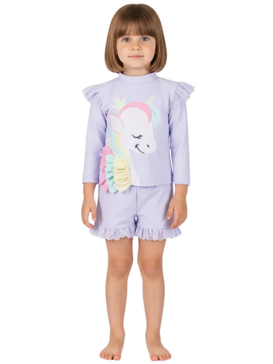 Joyce Unicorn Splash Детски Костюми За Баня Комплект С Абажур Лилав
