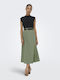 High Waist Maxi Skirt Khaki