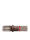 Elastic Men's Belt Knitted Brown Artificial Leather