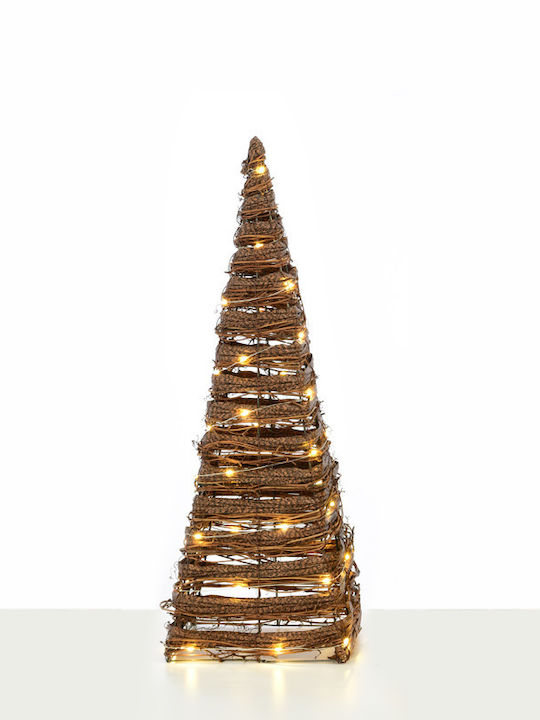 Illuminated Christmas Decorative Snowy Tree Cone 60cm Battery White