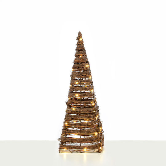 Illuminated Christmas Decorative Snowy Tree Cone 60cm Battery White