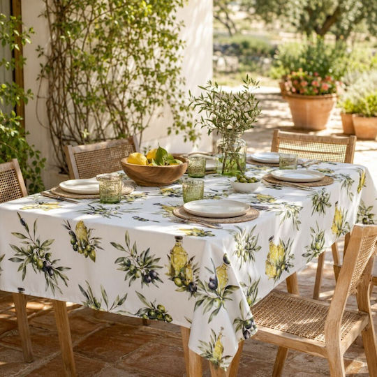 Pucioasa Τραπεζομάντηλο Βαμβακερό Olive 160x220εκ.