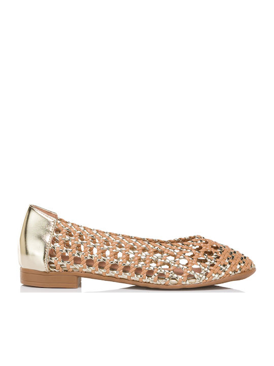 Envie Shoes Women's Ballerina Shoes in Gold Colour