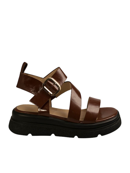Sandale Casual Damă Flatforme Burgundy