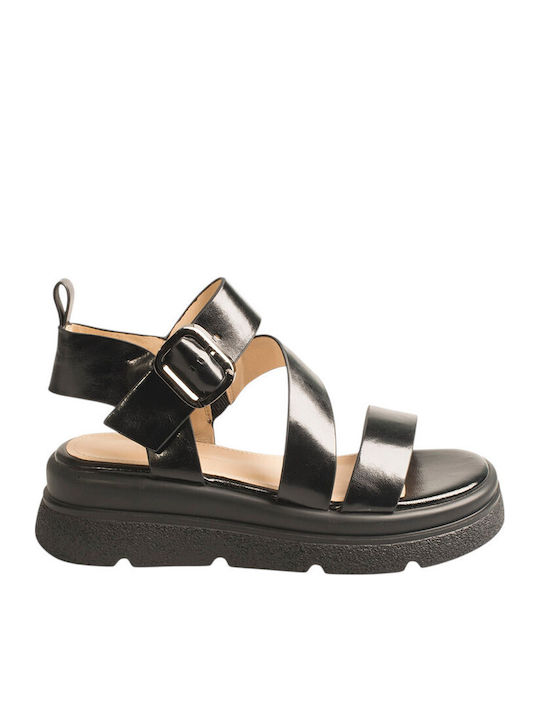 19V69 Sandale Casual Damă Flatforme Negre