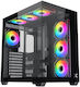 Xigmatek Aqua V Air Gaming Midi Tower Computer Case with Side Window and ARGB Lighting Black