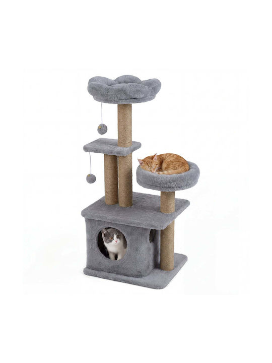Costway Cat Scratching Post Cat Tree Gray 96x39x44.5cm