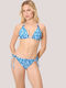 Set Bikini Τριγωνάκι Push Up Floral Μπλε