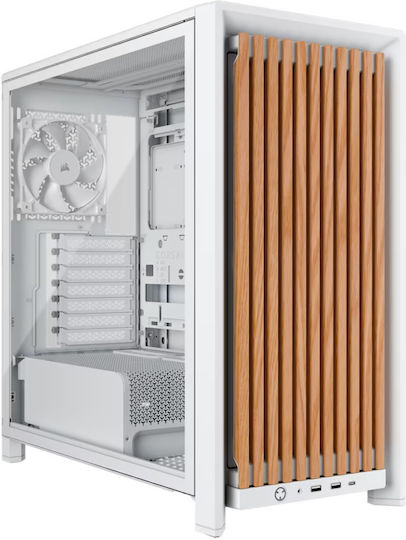 Corsair FRAME 4000D WOOD RS Gaming Midi Tower Κουτί Υπολογιστή με Πλαϊνό Παράθυρο White/Oak