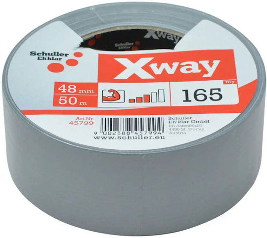 Bandă Adezivă de Țesătură Argintie 50m x 48mm