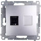 Kontakt-simon Computer Socket Simon54 Single Rj45 Cat.6 Silver Cast D61.01/43