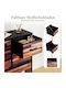 Bedroom Chest of Drawers Made of Wood & Metal with 11 Drawers Black with Fabric Covering 100x30x82cm