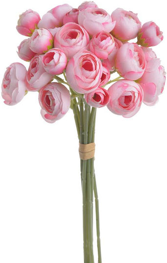 Pink Artificial Buttercup Flower Bouquet 30cm