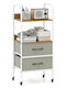 Costway Wooden Gray Kitchen Trolley 43.5x30x96cm