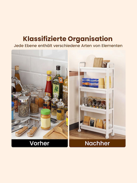 Costway Kitchen Trolley White 54x18.5x103cm
