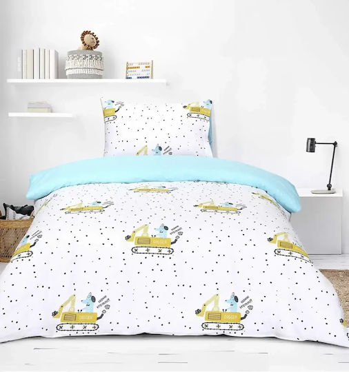Kocoon Single Set with Elastic Band Turquoise-White 100x200cm Kocoon Single Set with Elastic Band Turquoise-White 100x200cm