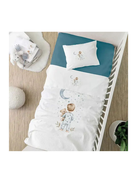 Borea Cot Blanket Goodnight Waffle White 110x140cm