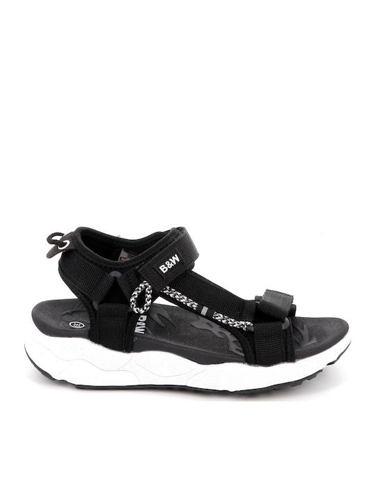 B&W Kids' Black Sandals