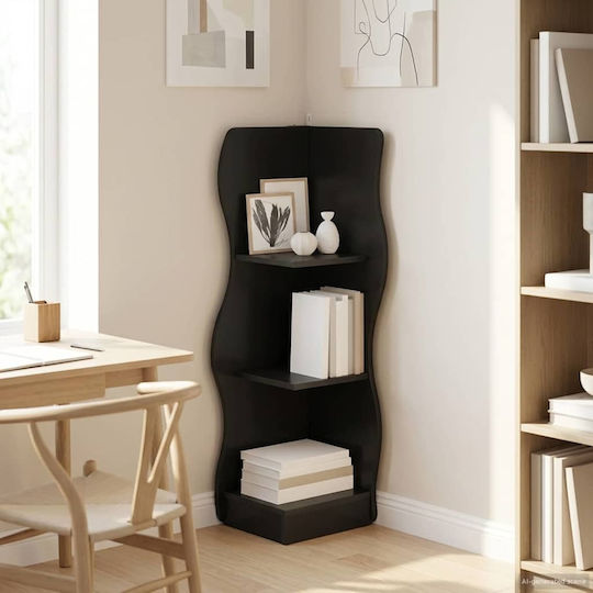 Ecke Bücherregal Schwarz 34x33x102cm