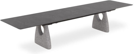 Masa Extensibilă din Aluminiu Antracit 280(+120)x100x76cm