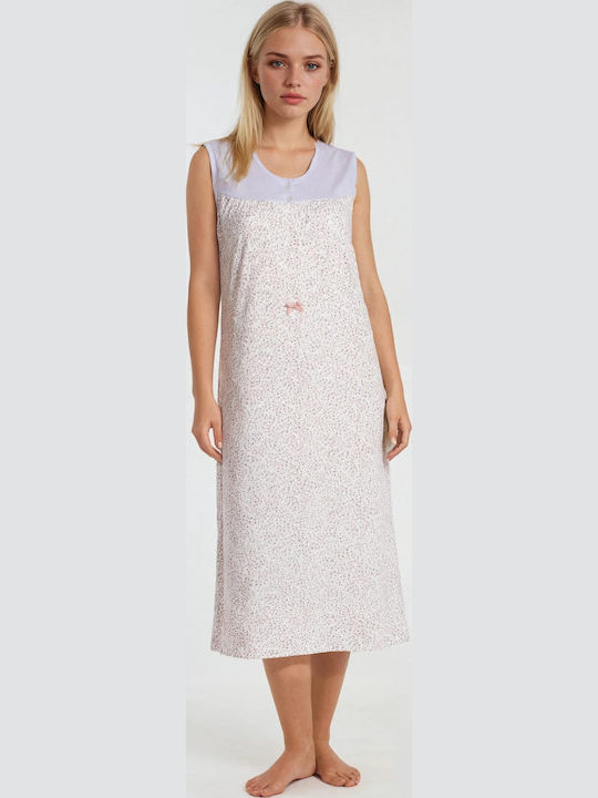 Pink Label Sommerliches Damen-Nachthemd Hellblau