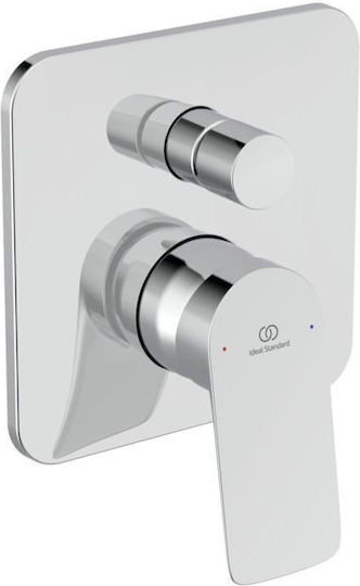 Ideal Standard Комплект Смесител и Извод За Вграждане за Душ 2 Изхода Сребрист 3800861133070
