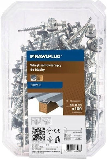 Koelner Koelner Verzinkte Schraube mit Durchmesser M4.8 und Länge 55mm 100 Stück
