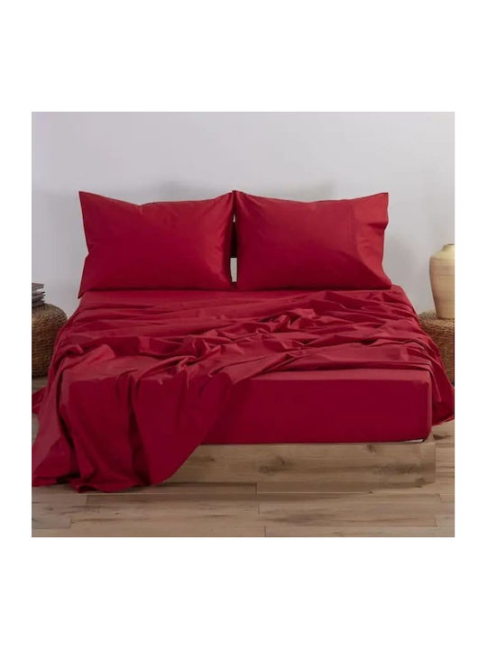 Lucktora Σεντόνι Υπέρδιπλο 220x240εκ. Μπορντό