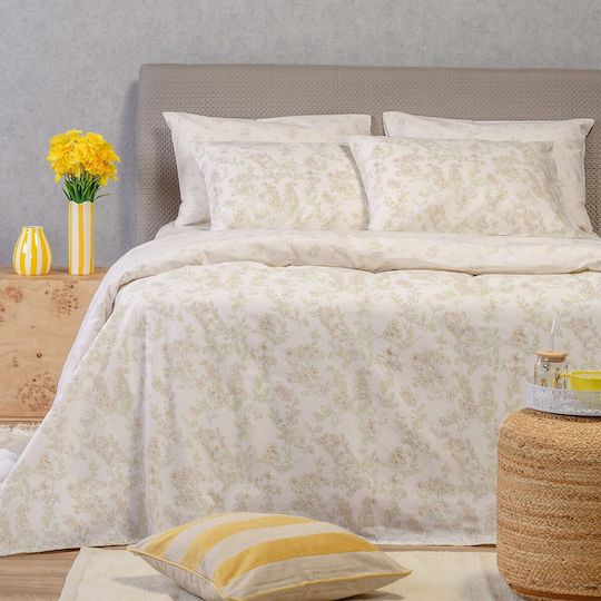 Melinen Rea Set Cearceafuri de Pat King Size 260x270 cm Bej (4 Bucăți)