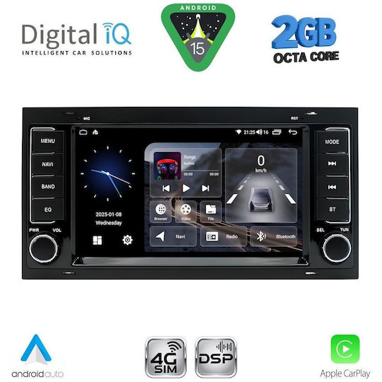 Digital IQ Car Audio System for Volkswagen Touareg 2003-2011 (Bluetooth/USB/WiFi/GPS/Apple CarPlay/Android Auto) with 7" Touch Screen