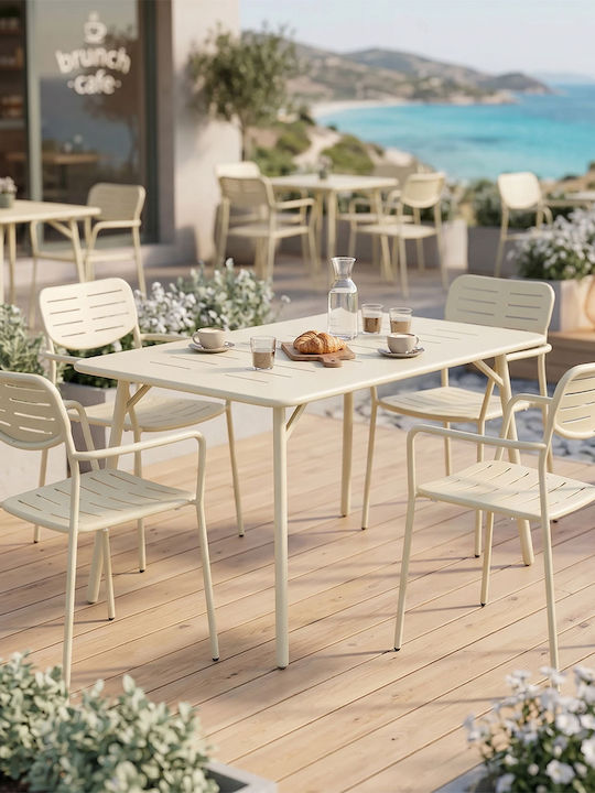 Moraja Outdoor Dining Room Set 5 Pieces Cream
