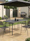 Moraja Outdoor Dining Room Set 5 Pieces Black