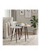 Round Side Coffee Table Cruz Made of Solid Wood White Marble Effect 3 Pieces W33xL33xH46cm