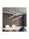 Alista Home Lumini Suspendate Negru LED Cu Lumină Alb Rece Cu Cristale Înălțime Reglabilă