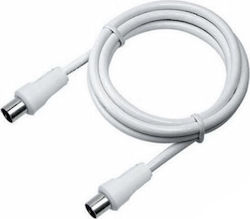 Antennenkabel Koax-Stecker - Koax-Buchse Weiß 1,5 m 1 Stück