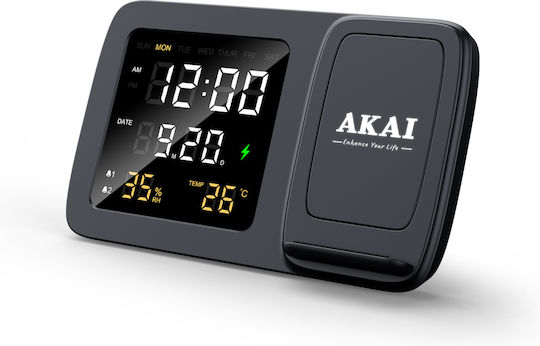 Akai Home Επιτραπέζιο Ψηφιακό Ρολόι με Ξυπνητήρι & Ασύρματη Φόρτιση ACRW-3500 Akai Home Επιτραπέζιο Ψηφιακό Ρολόι με Ξυπνητήρι & Ασύρματη Φόρτιση ACRW-3500