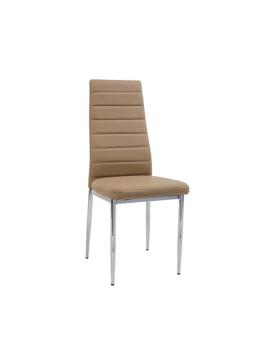 Patricia Dining Chair With Brown Artificial Lea...