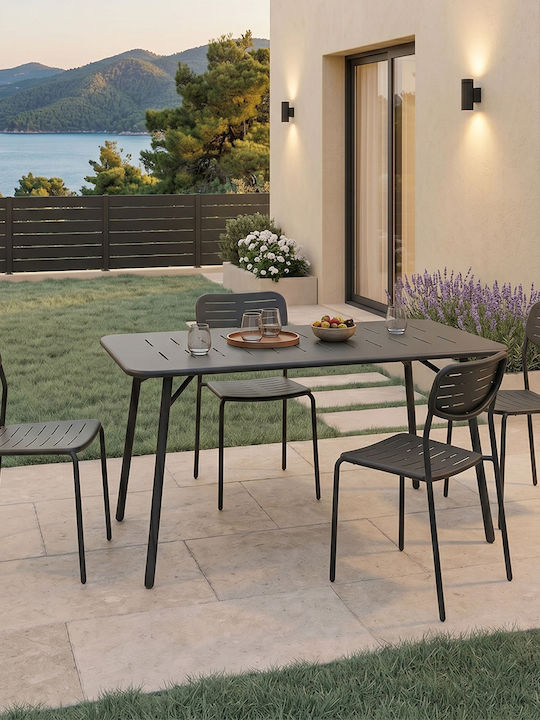 Moraja Outdoor Dining Room Set 5 Pieces Black
