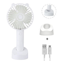 Ventilator De Birou Portabil Zola 3 Setări De Viteză Reîncărcabil Suport Telefon Plastic Alb