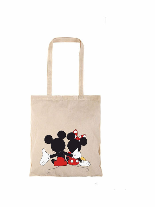 Einkaufstasche Natural Lange Griffe Mickey Minnie