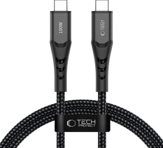 Tech-Protect Ultraboost USB 2.0 Cable USB-C male - USB-C 100W Μαύρο 1m