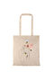 Einkaufstasche Natural Lange Griffe Flower Women2