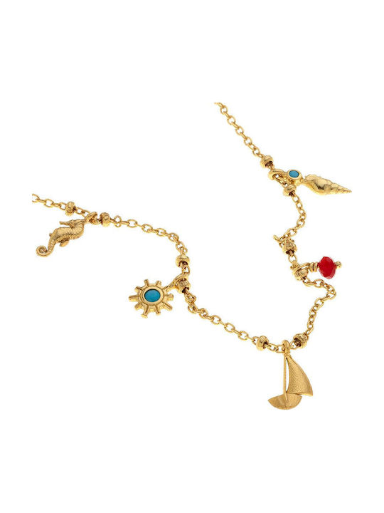 Arteon Necklace From Gold Plated Silver Turquoise