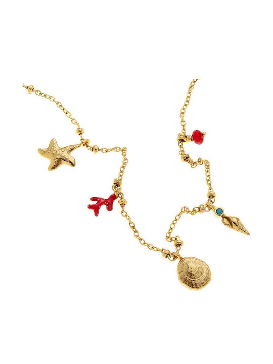 Arteon Necklace From Gold Plated Silver Turquoise
