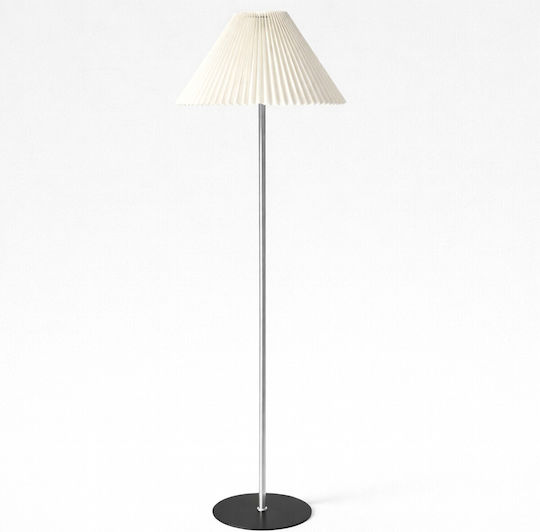 VenCore Stehlampe H150xL35cm mit Lampenbirnensockel E27 Silber