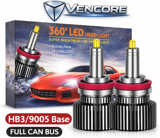 VenCore Car and Motorcycle Lamp HB3 Canbus LED 6000K Cold White 12-24V 45W