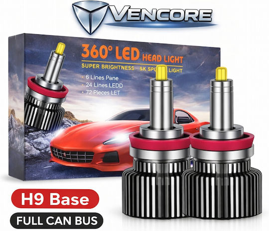 VenCore Car and Motorcycle Lamp H9 Canbus LED 6000K Cold White 12-24V 45W