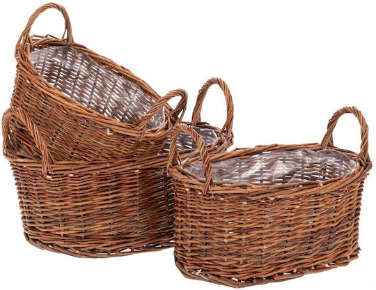 Iliadis Wicker Multicolour Plant Pots 37x25x15cm 3pcs