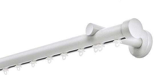 MRShome Toledo One-Way Metallic Curtain Track in White Colour 240cm MRS902WH240S